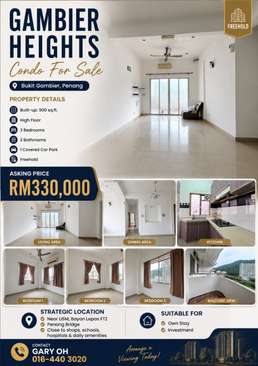 Condo for Sale @ Gambier Heights, Penang | Freehold