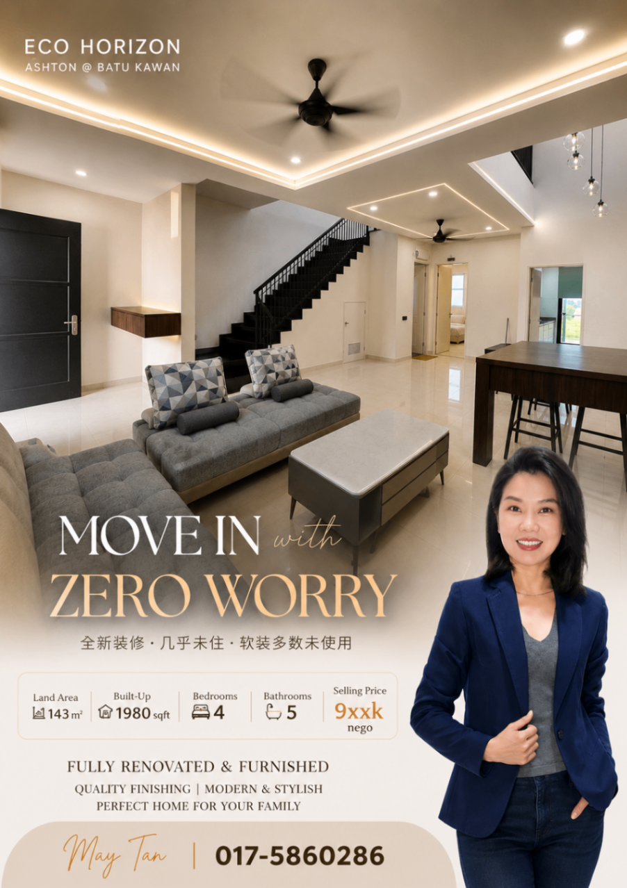 2-Storey Terraced House for Sale @ Eco Horizon Ashton, Batu Kawan | Renovated