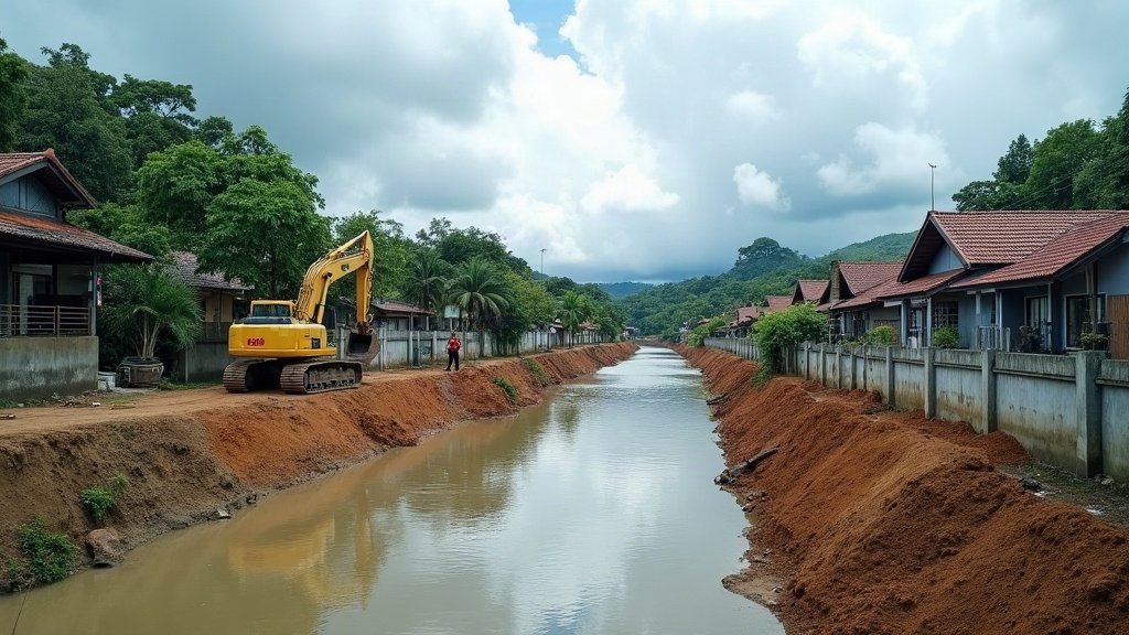 Likas flood works start, but some Inanam homes must move