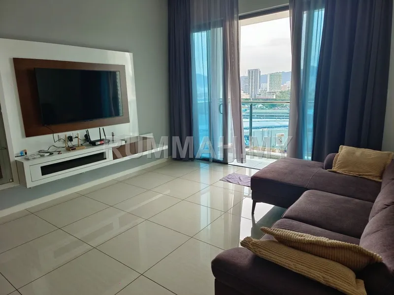 2-bedroom condo in Bayan Lepas, Penang for rent — Queens Residences Q1 | Queensbay, Queens Waterfront | 2 Bedroom