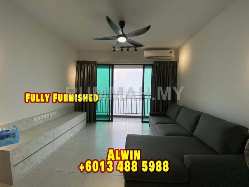 3-bedroom condo in George Town, Penang for rent — 3 Residences High Floor with Nice Seaview Furnished For Rent !! 