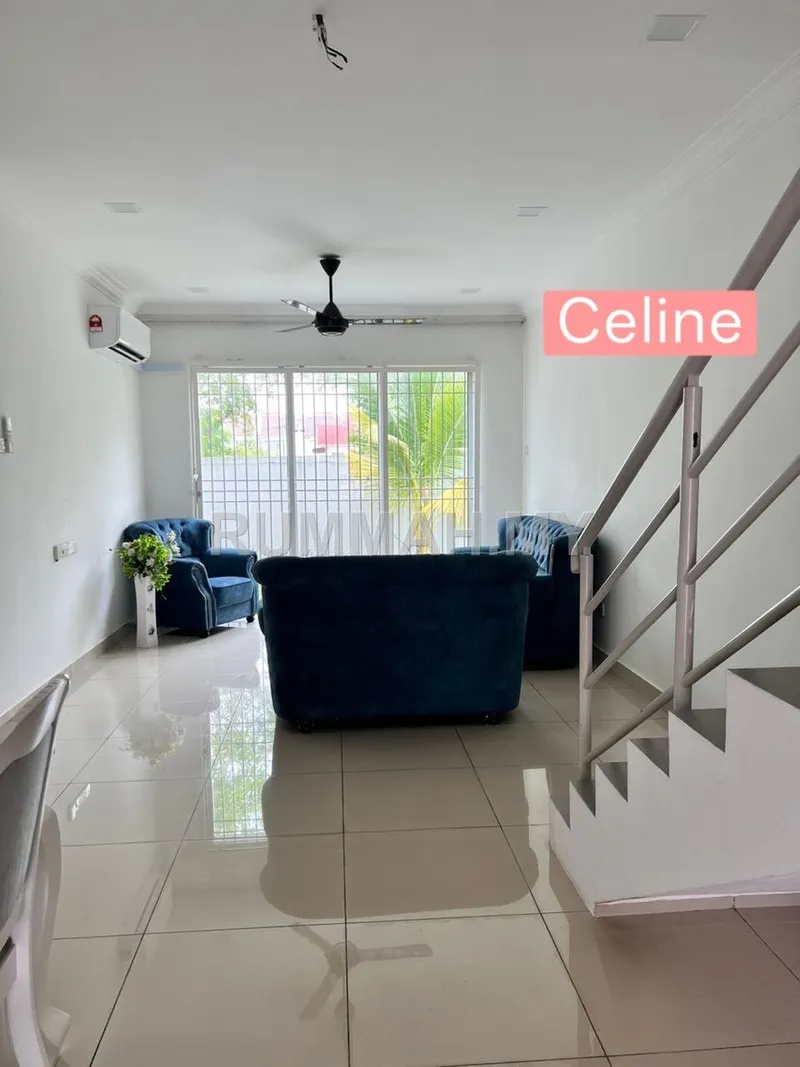 3-bedroom house in Butterworth, Penang for rent — Ground floor Townhouse Partially Furnished @ Casa Utopia, Sungai Dua Utama, Butterworth 