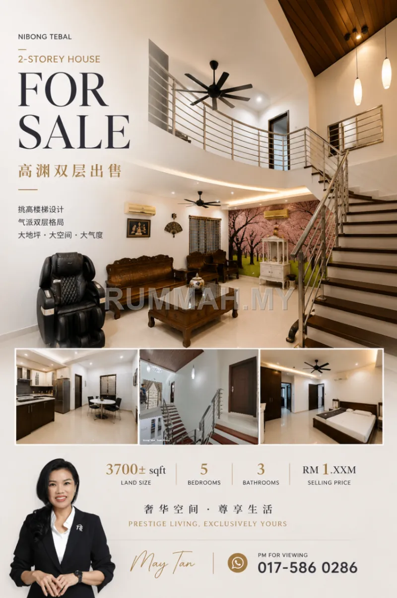 5-bedroom house in Nibong Tebal, Penang for sale — 2-Storey Terraced House for Sale @ Nibong Tebal, Nibong Tebal | Freehold