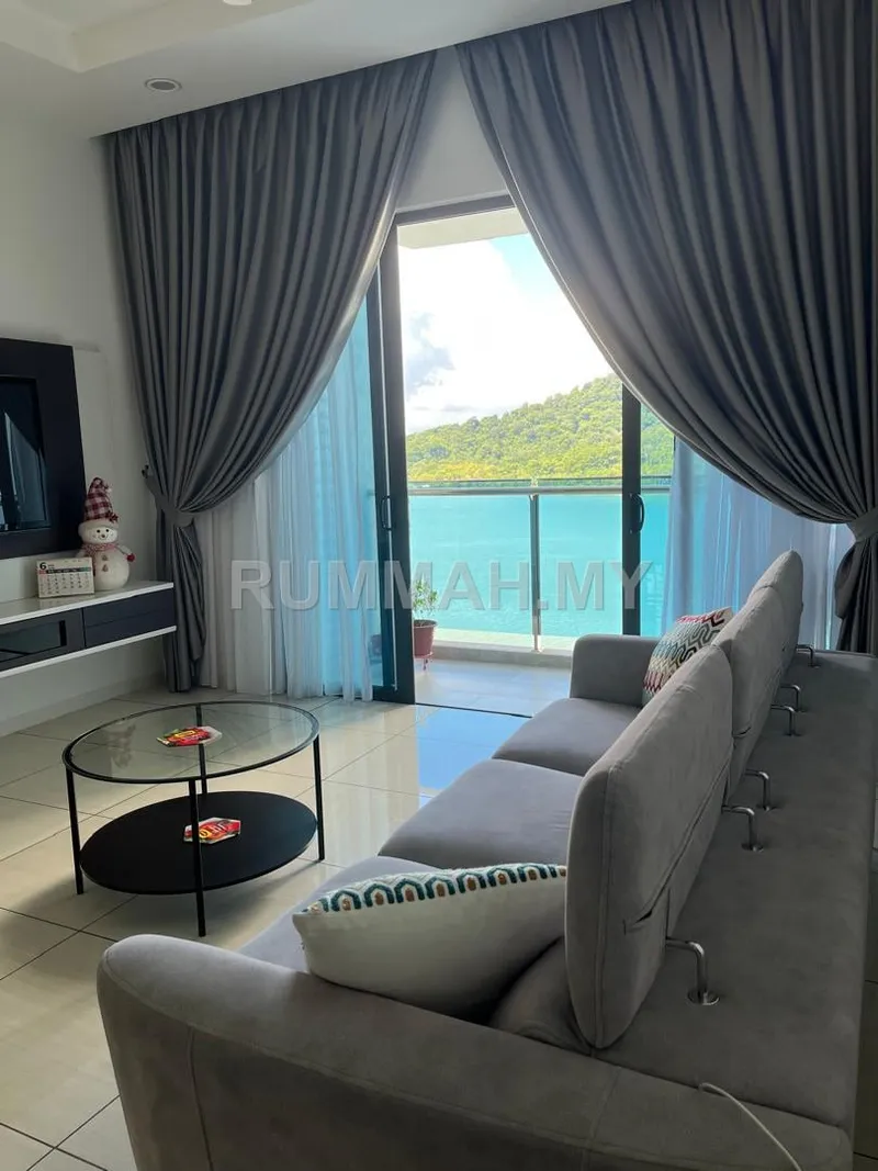 3-bedroom condo in Bayan Lepas, Penang for rent — Queens Waterfront Residence Condo Bayan Lepas Furnish Reno Sea View Rent