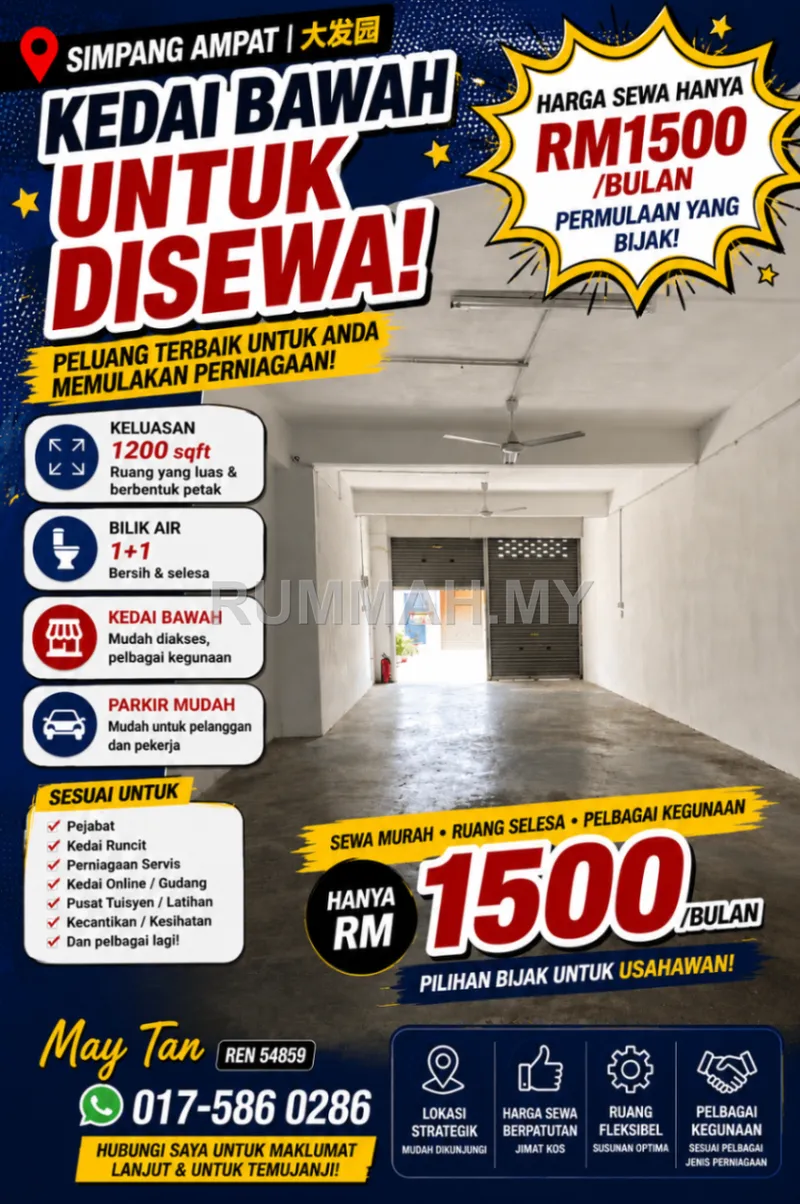 commercial in Simpang Ampat, Penang for rent — Shoplot for Rent @ Simpang Ampat, Simpang Ampat | Freehold