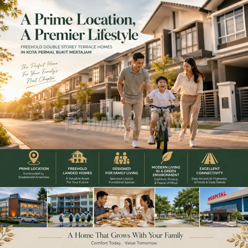 4-bedroom house in Bukit Mertajam, Penang for sale — 2-Storey Terraced House for Sale @ Taman Seri Vila Permai, Kota Permai | Freehold