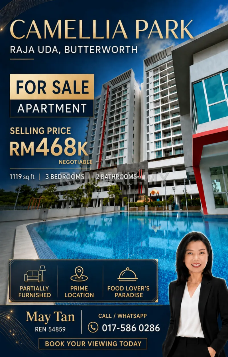4-bedroom condo for sale in Butterworth, Penang - Camelia Park @Raja Uda Butterworth