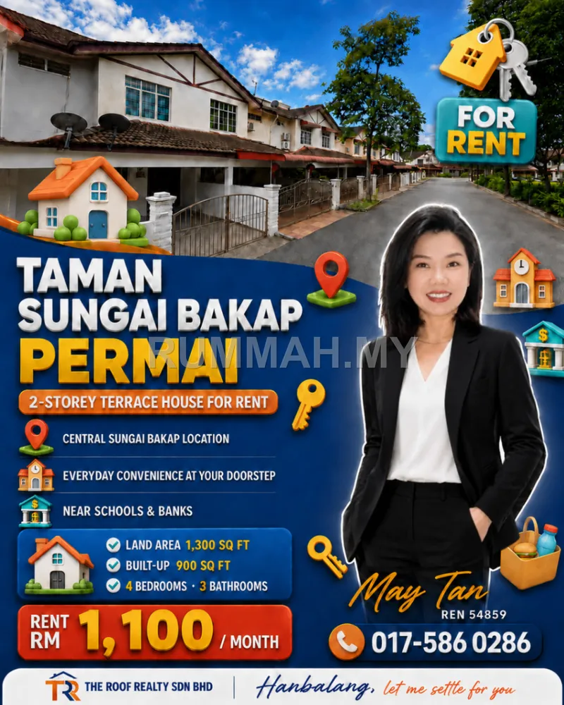 2-Storey Terraced House for Rent @ Tmn Sungai Bakap Permai, Sungai Bakap | Freehold