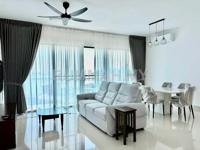 2-bedroom condo in Gelugor, Penang for rent — Mezzo Light City Gelugor Fully Furnished 2 Bedrooms For Rent