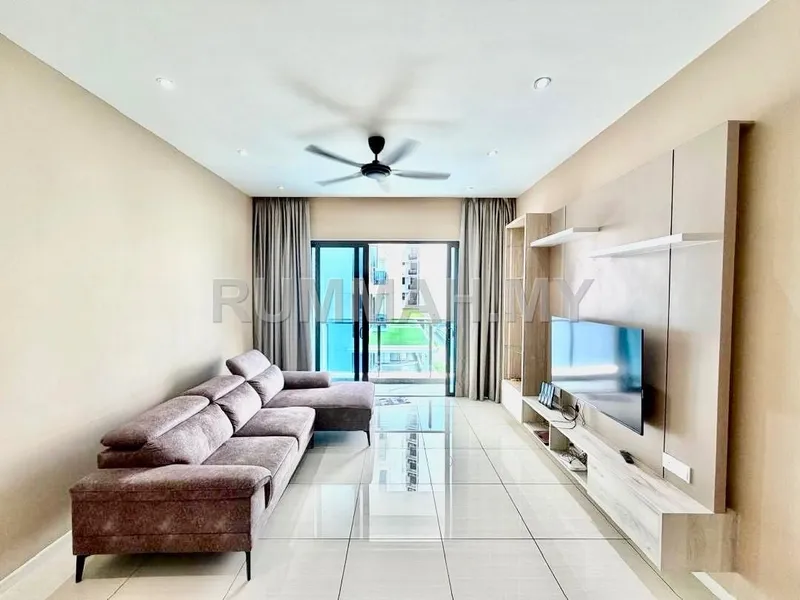 2-bedroom condo in Bayan Lepas, Penang for rent — Queens Residence Q1 Seaview Units @ Queensbay Bayan Lepas Fully Furnished 2 Bedrooms For Rent near to FTZ