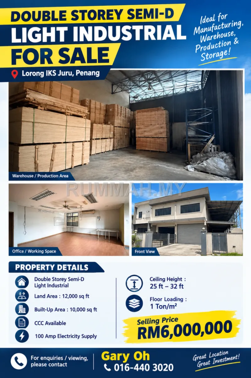 Commercial for sale in Juru, Penang