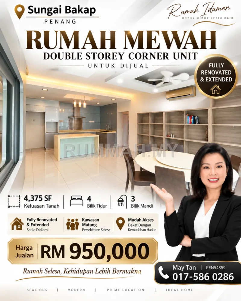 2-Storey Corner House for Sale @ Sungai Bakap, Singai Bakap | Freehold