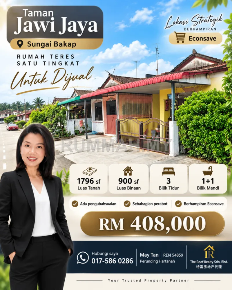 1-Storey Terraced House for Sale @ Sungai Jawi, Sungai Bakap | Freehold