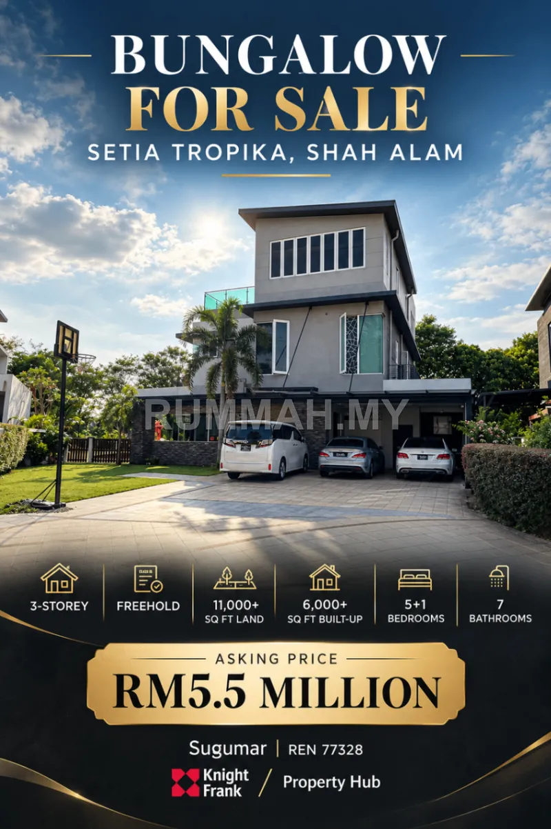 3-Storey Bungalow for Sale | Setia Tropika, Shah Alam