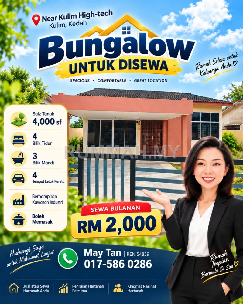 Link Bungalow for Rent @ High Tech, Kulim | Freehold