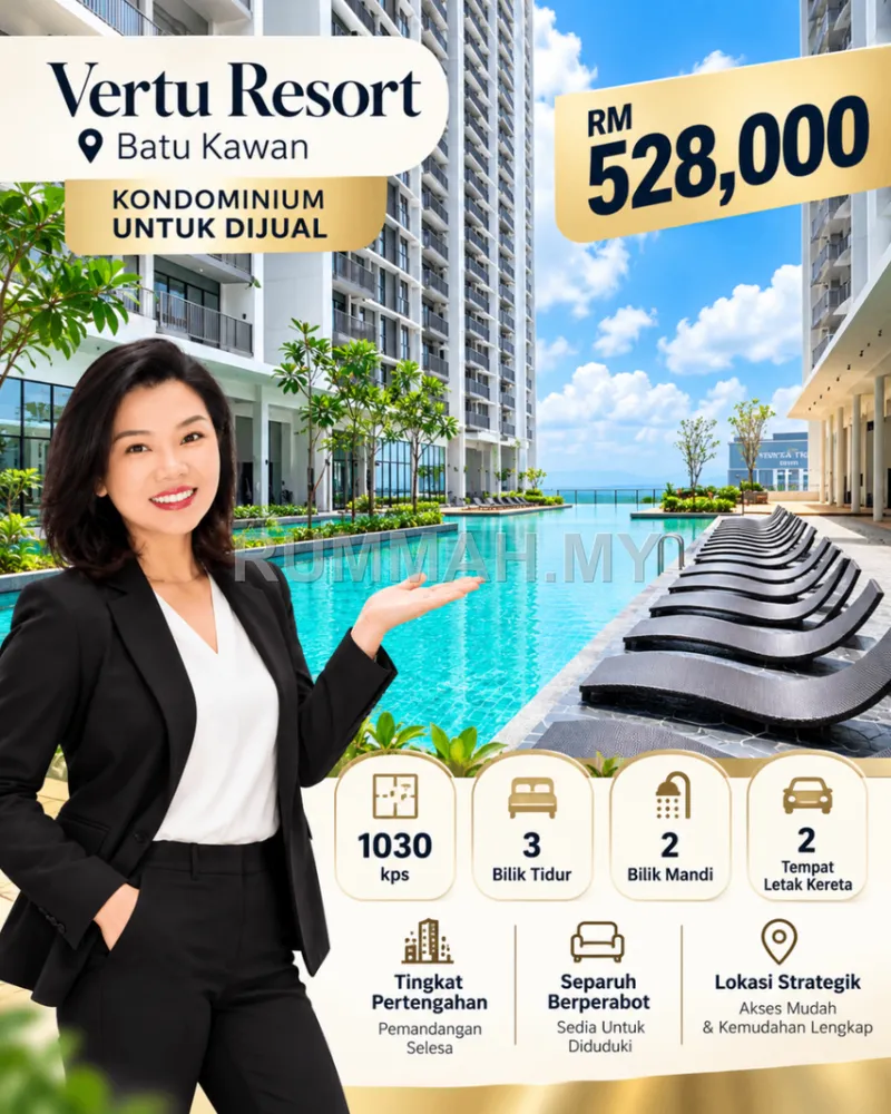 Condo for Sale @ Vertu Resort, Batu Kawan | Freehold