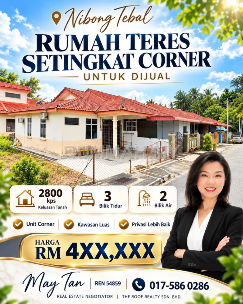 1-Storey Corner for Sale @ Nibong Tebal, Penang | Freehold