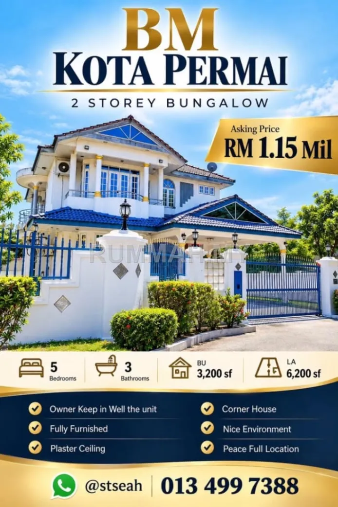 Bm Kota Permai 2 Sty Bungalow