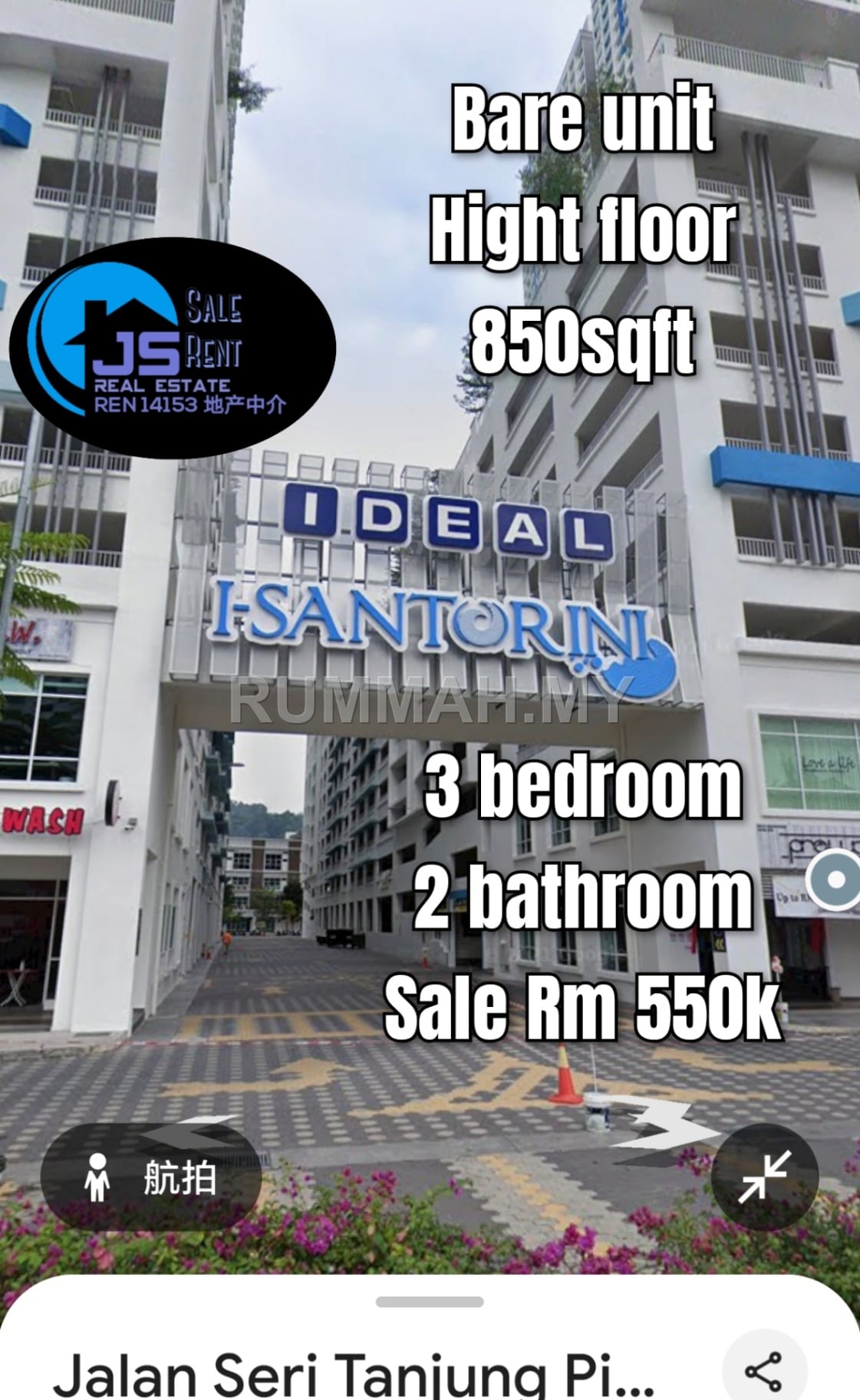 3-bedroom condo in Tanjung Tokong, Penang for sale - I-sentorini