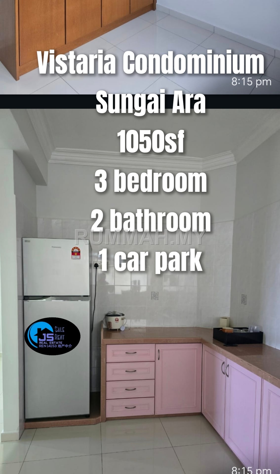 3-bedroom condo in Sungai Ara, Penang for rent - Vistaria condo