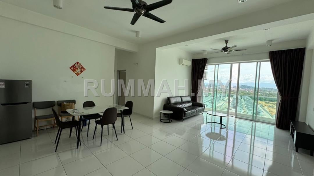 3-bedroom condo in Bukit Mertajam, Penang for rent - Spectrum Residence Middle Floor 1288sf Fully Reno & Furnished Kota Permai