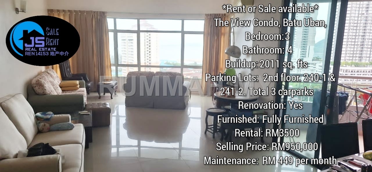 3-bedroom condo in Gelugor, Penang for sale - The View Batu Uban