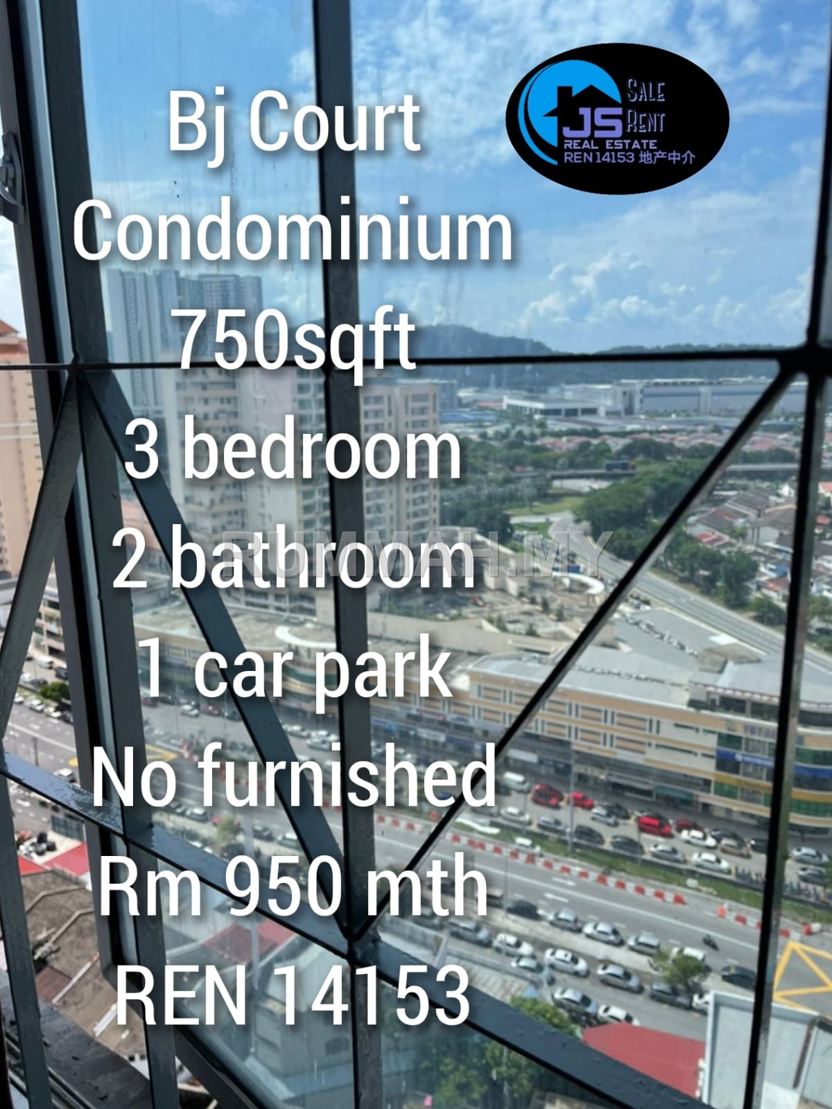 3-bedroom condo in Bayan Lepas, Penang for rent - Bj Court Condominium
