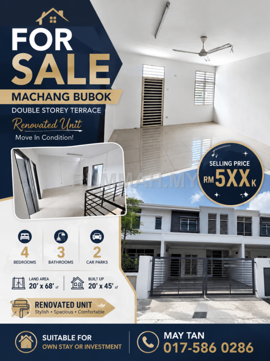 4-bedroom land in Machang Bubok, Penang for sale - 2-Storey Residential for Sale @ Machang Bubok, Penang | Freehold