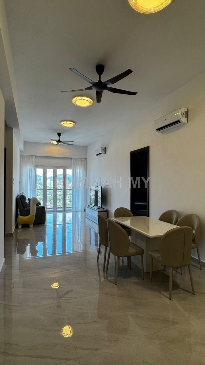 3-bedroom condo in George Town, Penang for rent - Codrington Residence Corner Low Floor 1512sf 2CP Fully Furnished Georgetown