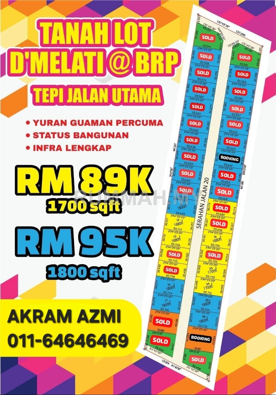 land in Bukit Rahman Putra, Selangor for sale - Tanah Lot Banglo Murah Sungai Buloh RM89K 