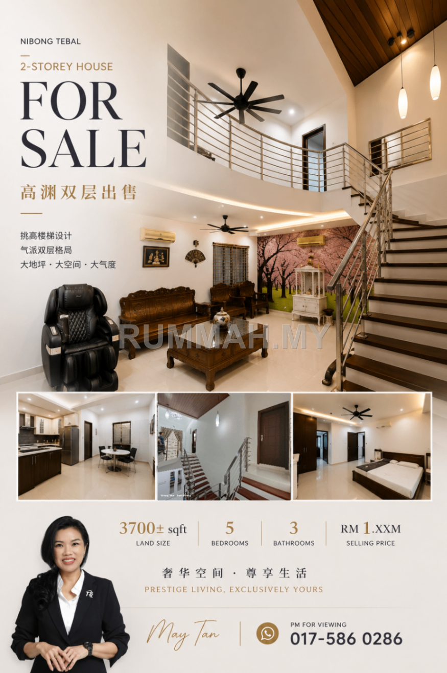 5-bedroom house in Nibong Tebal, Penang for sale - 2-Storey Terraced House for Sale @ Nibong Tebal, Nibong Tebal | Freehold