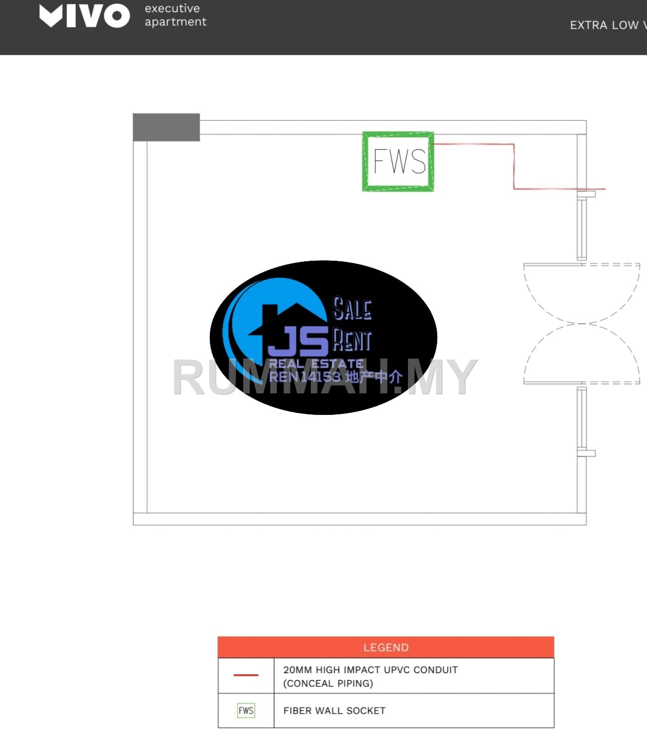 1-bedroom commercial in Batu Kawan, Penang for rent - Vivo apartment