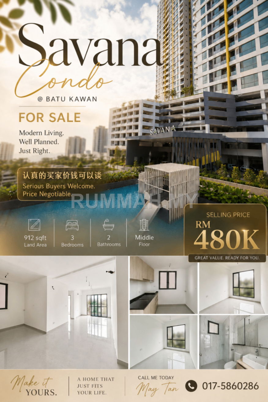 3-bedroom condo in Batu Kawan, Penang for sale - Condo for Sale @ Savana @ Utropolis, Batu Kawan | Freehold