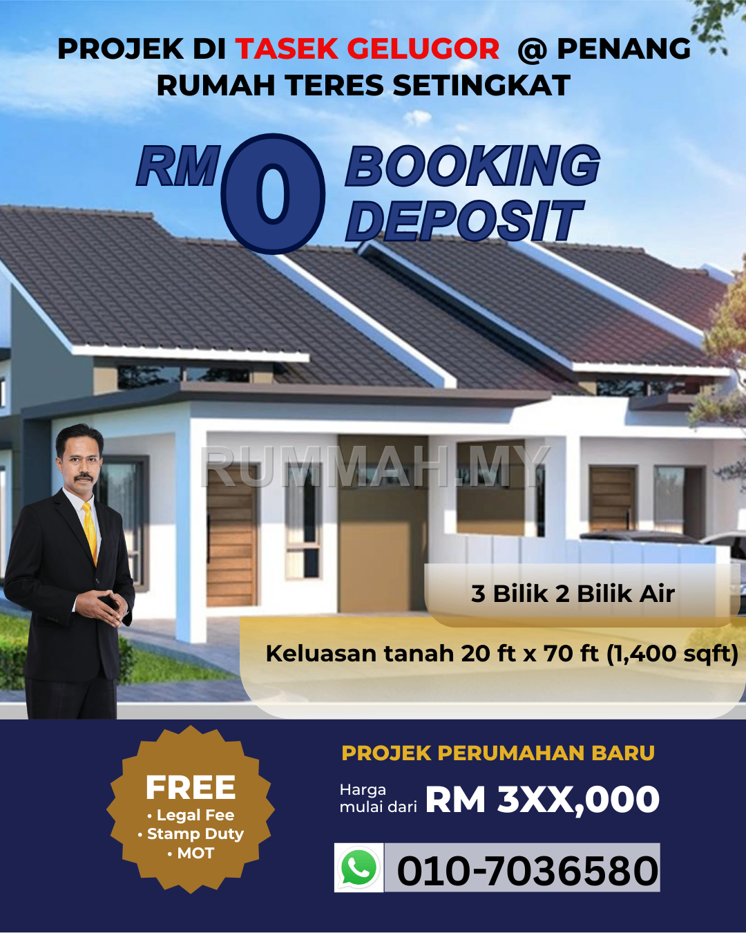 3-bedroom house in Kepala Batas, Penang for sale - New Project: 1-Storey Terraced House for Sale @ Tasek Gelugor, Kepala Batas | Freehold