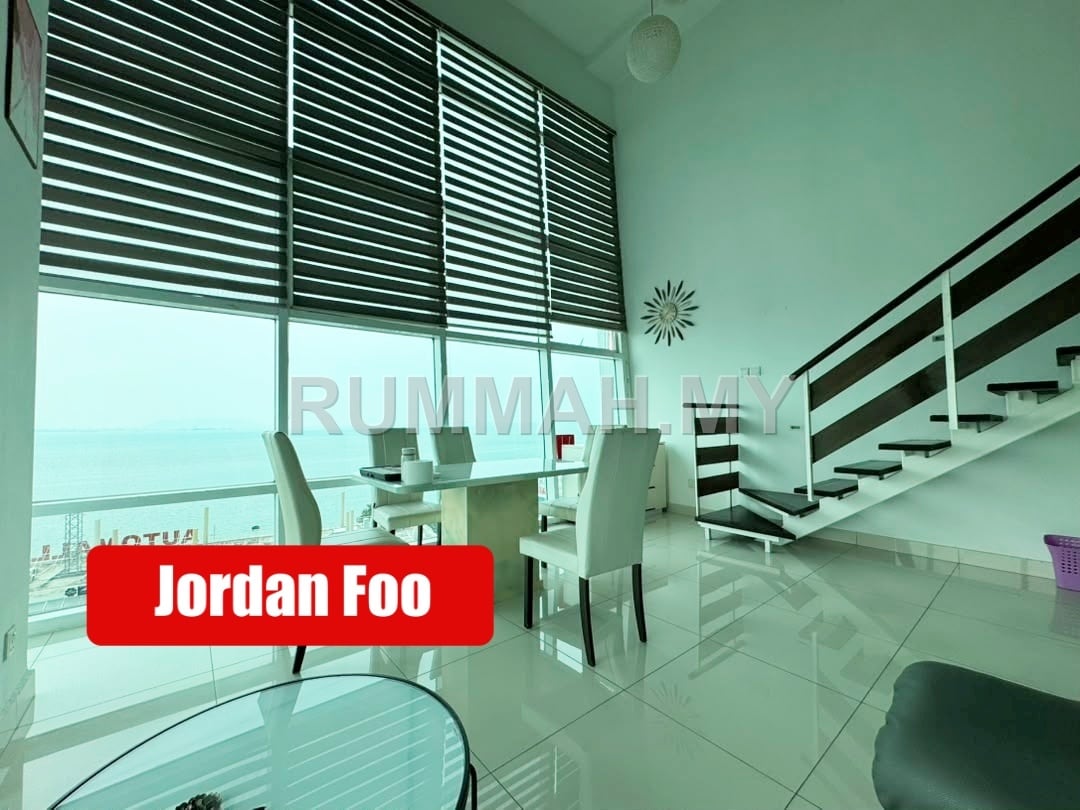 2-bedroom condo in Jelutong, Penang for sale - Maritime Suite Duplex Karpal Singh 1055sf Seaview Renovated Jelutong
