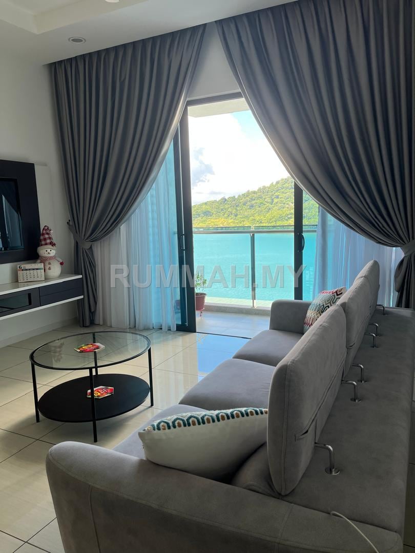3-bedroom condo in Bayan Lepas, Penang for rent - Queens Waterfront Residence Condo Bayan Lepas Furnish Reno Sea View Rent
