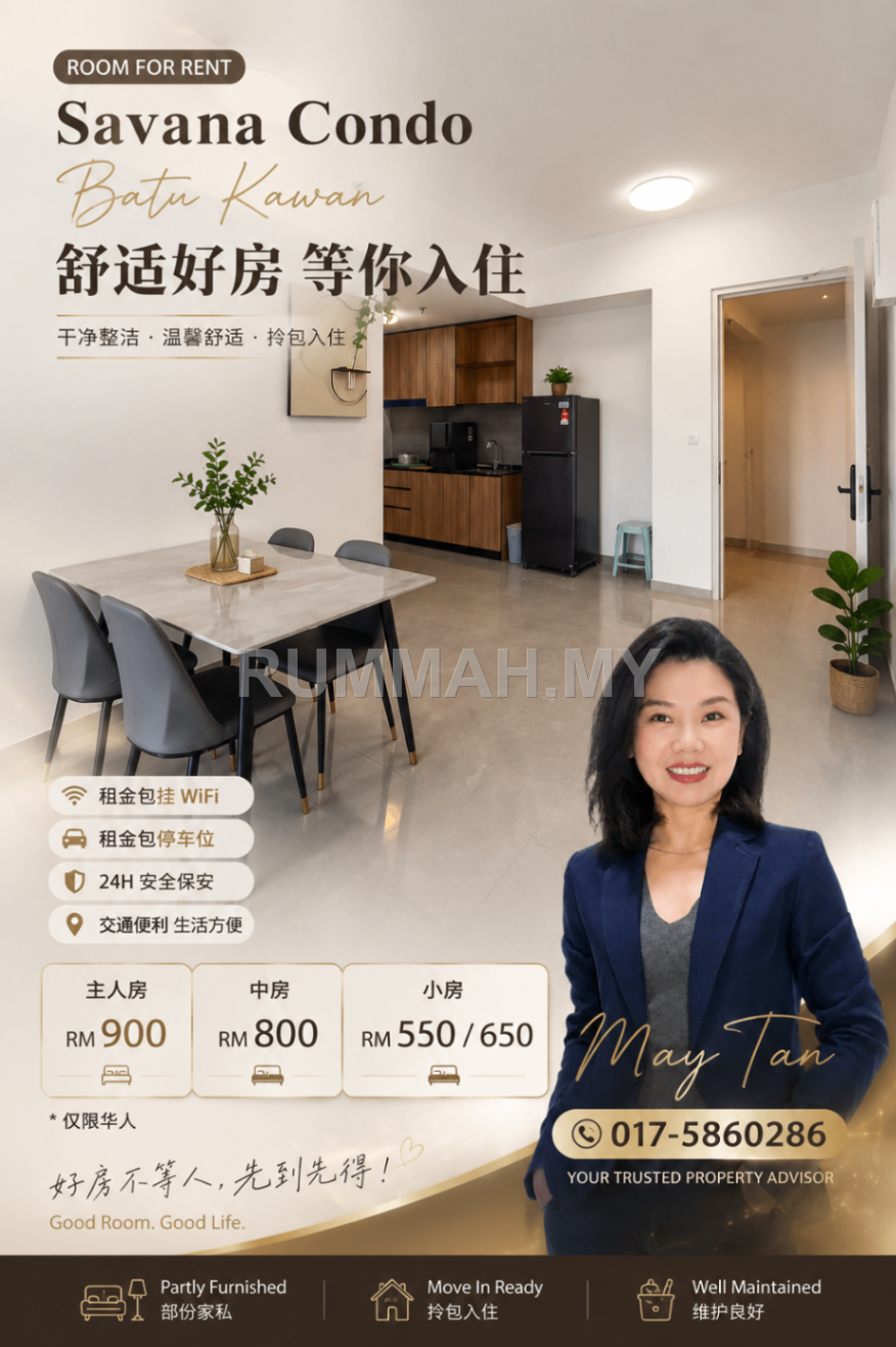 4-bedroom condo in Batu Kawan, Penang for rent - Condo for Rent @ Savana, Batu Kawan | Partly Furnished
