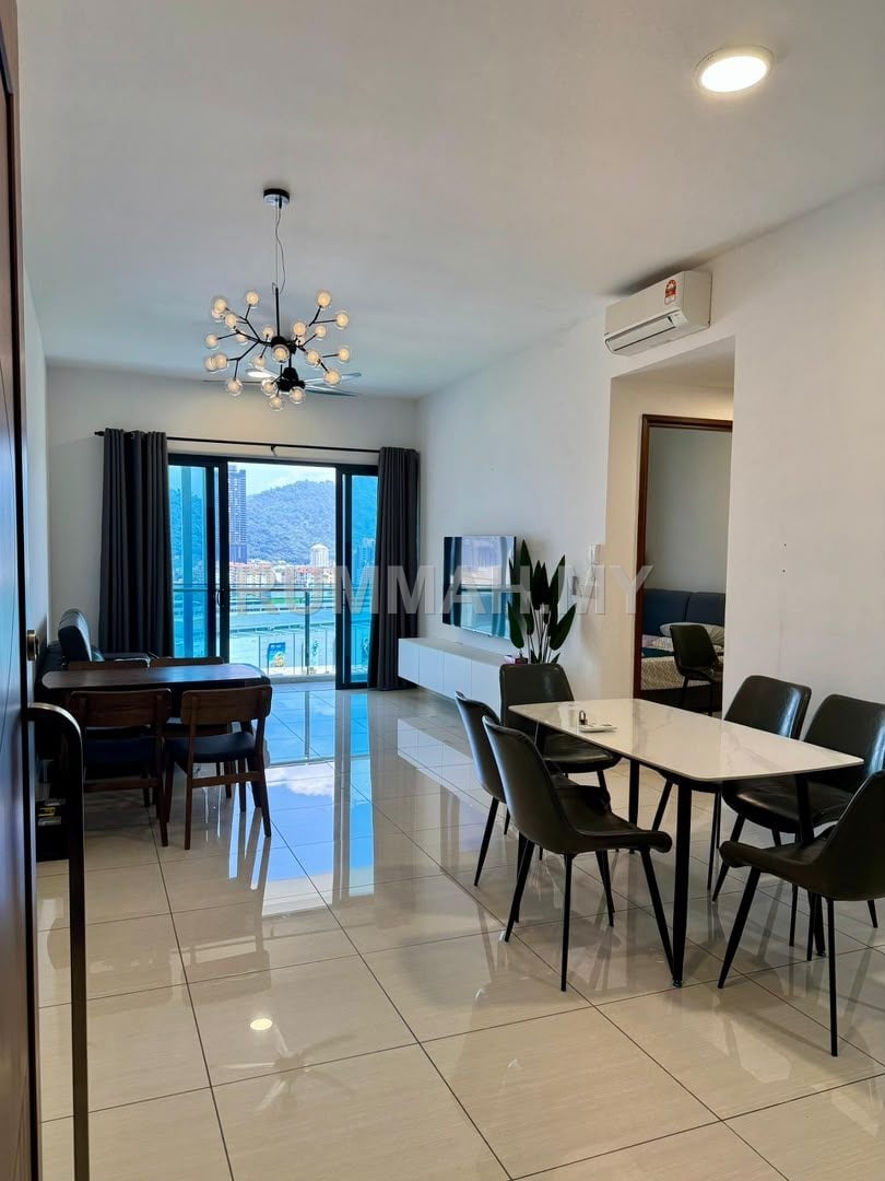 2-bedroom condo in Bayan Lepas, Penang for rent - Queens Waterfront Q1 Nicely Renovated 1000 Sqft For Rent Now !! (Kayden) 