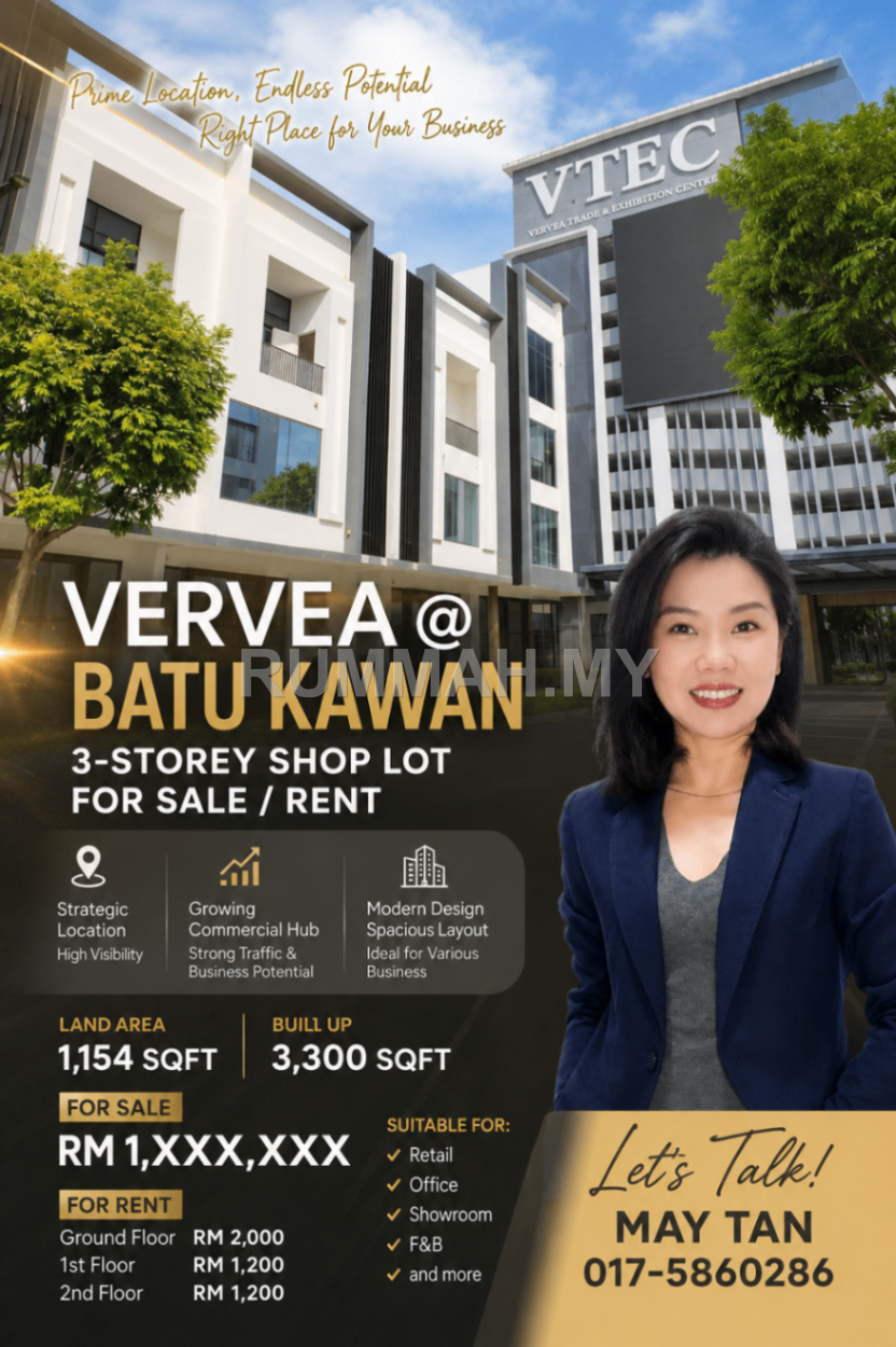 commercial in Batu Kawan, Penang for sale - Retail Space for Sale @ Vervea, Batu Kawan | Freehold