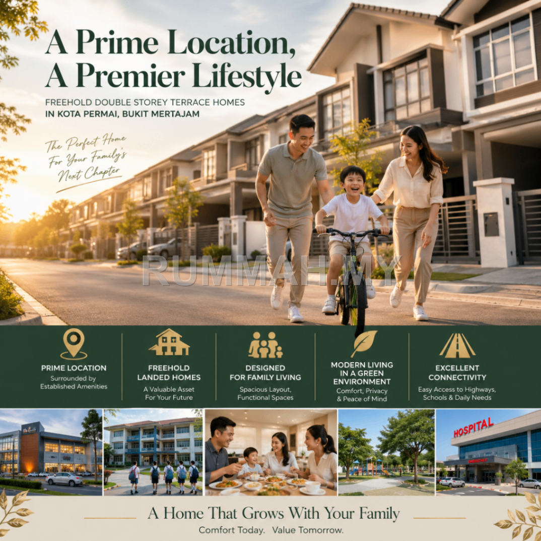 4-bedroom house in Bukit Mertajam, Penang for sale - 2-Storey Terraced House for Sale @ Taman Seri Vila Permai, Kota Permai | Freehold