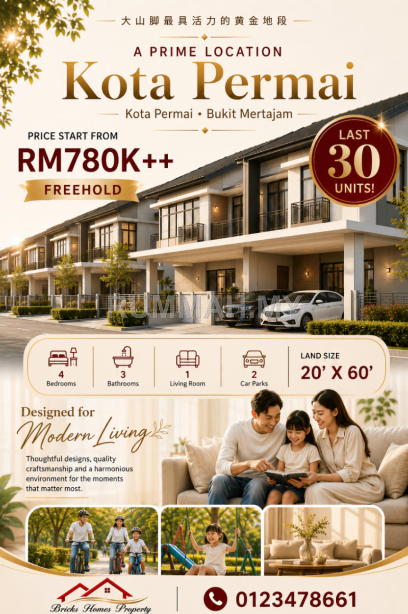 Kota Permai - Bukit Mertajam Penang Double Storey Terrace fro Sale