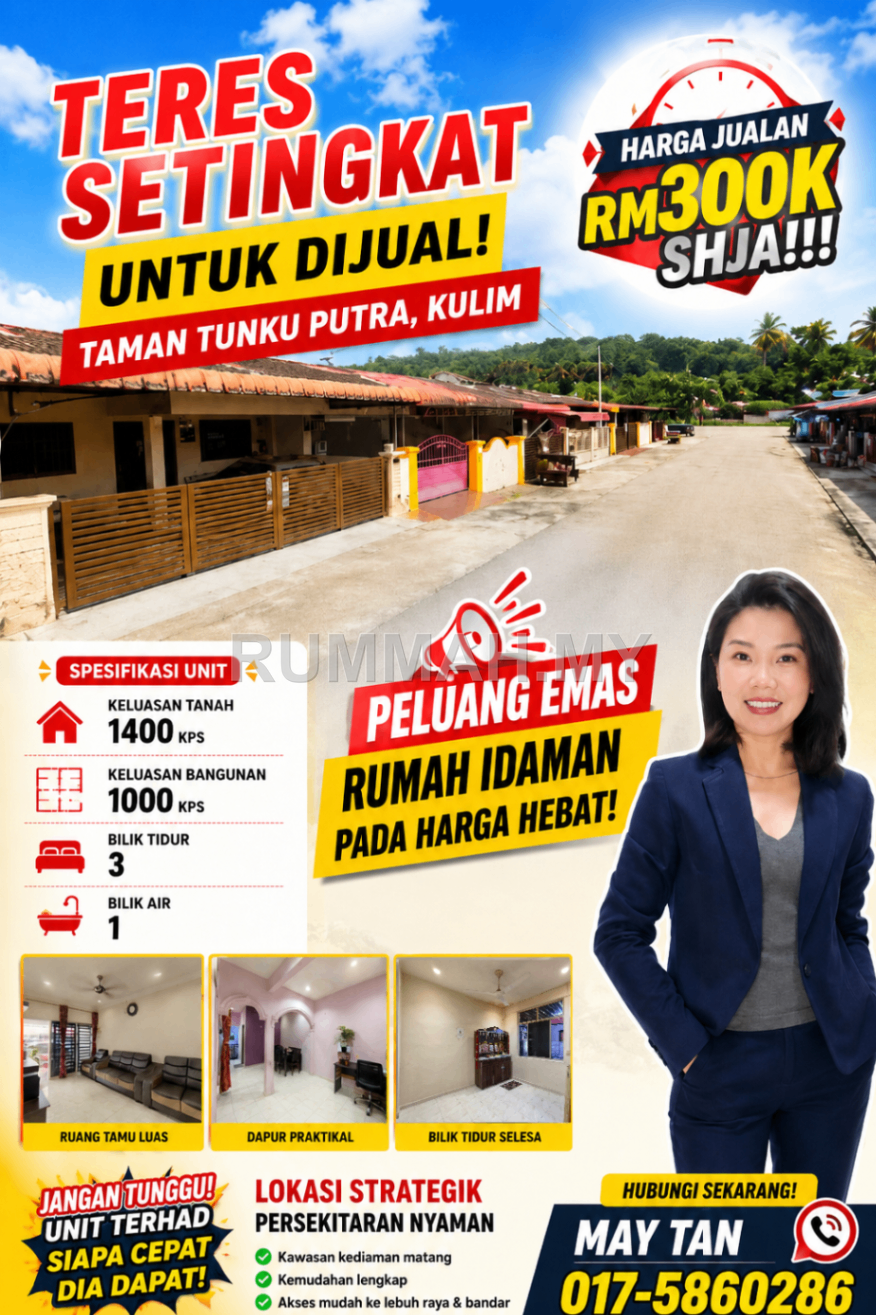 1-Storey for Sale @ Taman Tunku Putra, Kulim | Freehold
