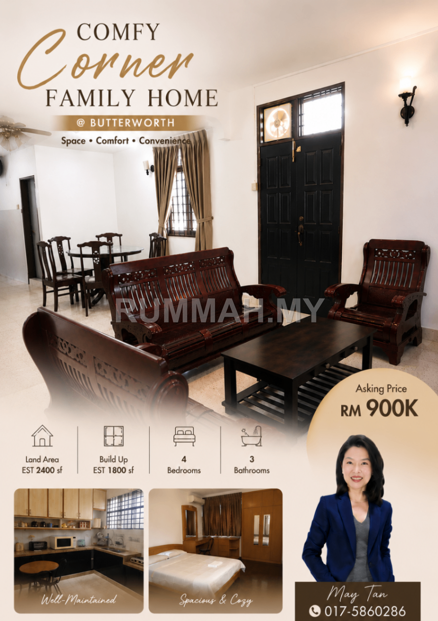 2-Storey Corner House for Sale @ Butterworth, Butterworth | Freehold