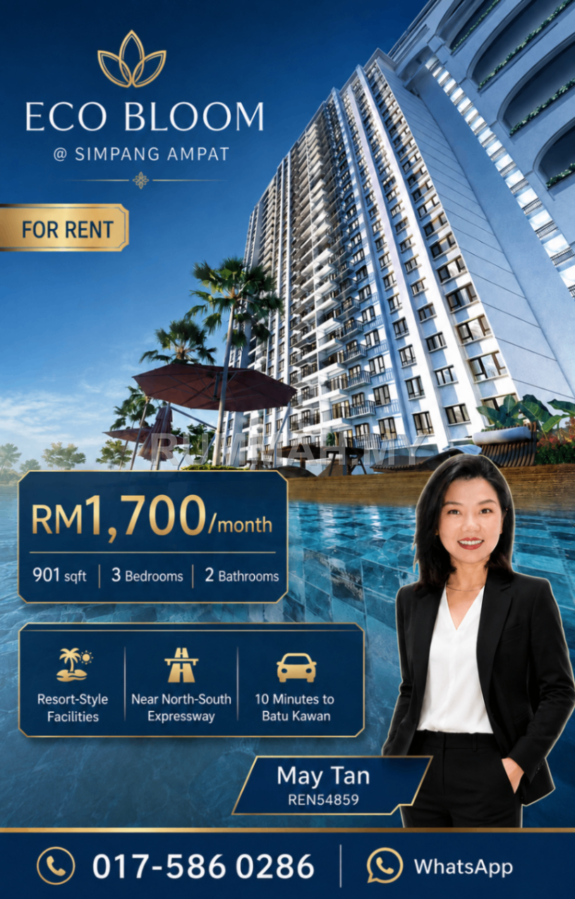 Condo for Rent @ Eco Bloom, Simpang Ampat | Fully Furnished