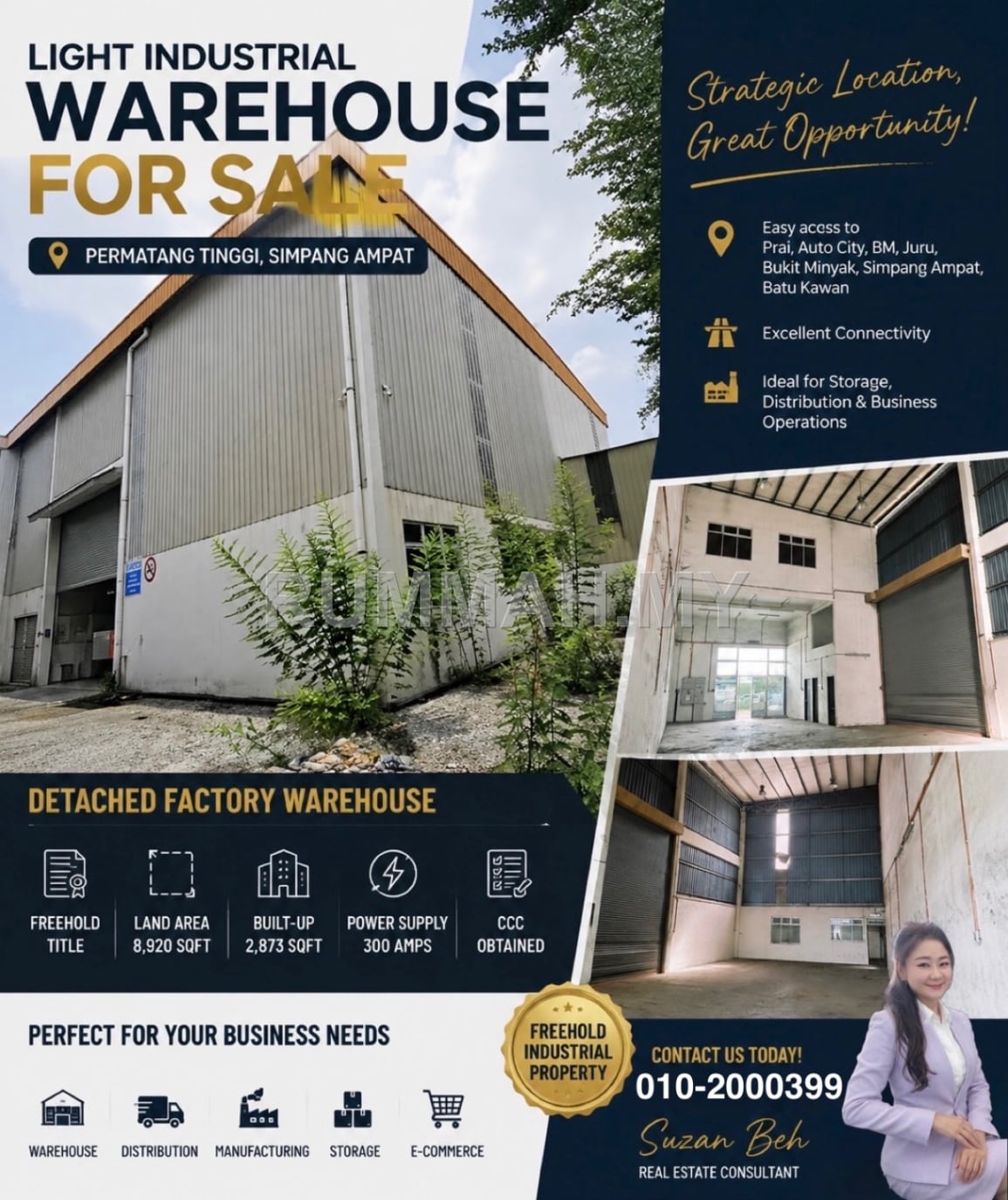 Light Industrial Warehouse For Sale at Simpang Ampat