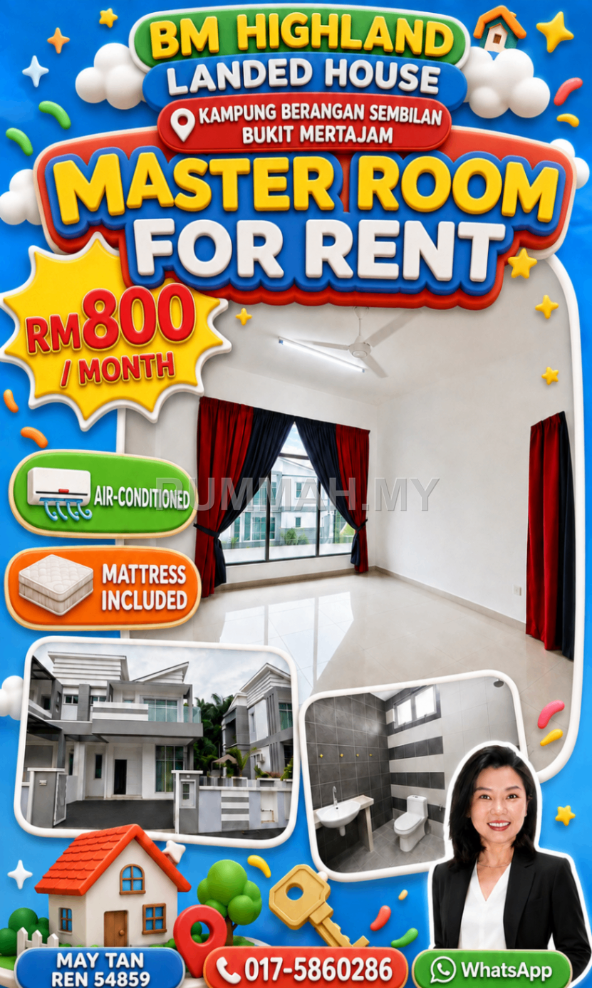 Semi-Detached House Room for Rent @ BM Highland, Bukit Mertajam | Freehold
