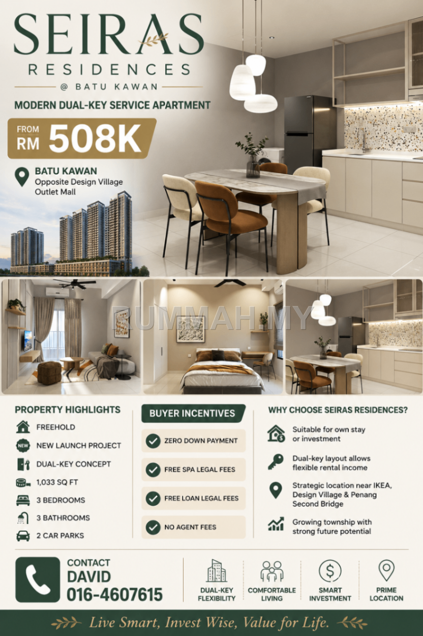 New Project : Seiras Residences (Batu Kawan)
