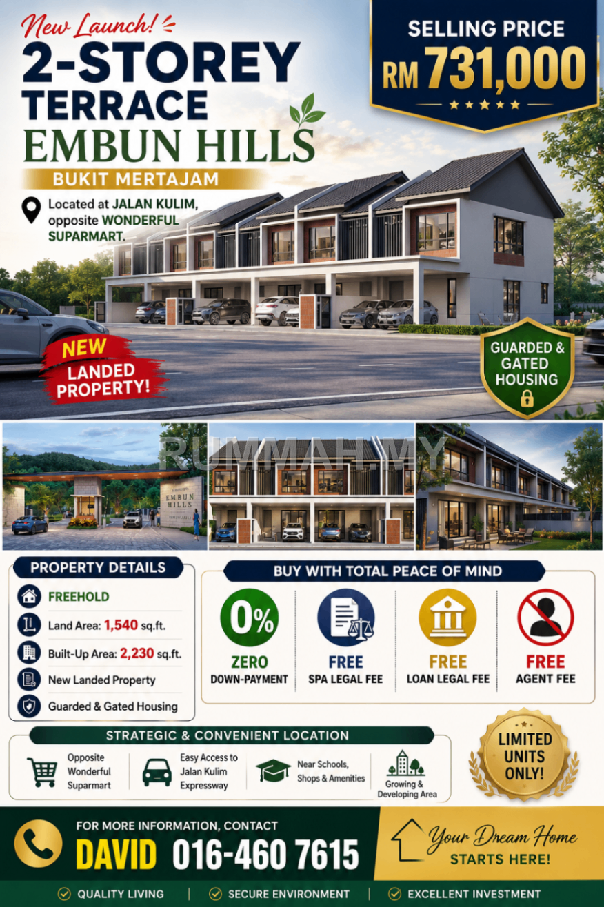 New Project : 2-Storey Terrace Embun Hills (Bukit Mertajam)