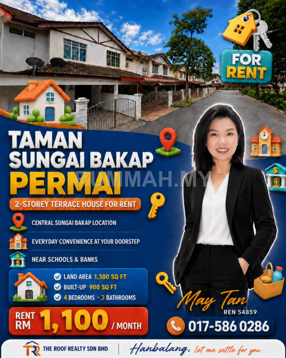 2-Storey Terraced House for Rent @ Tmn Sungai Bakap Permai, Sungai Bakap | Freehold