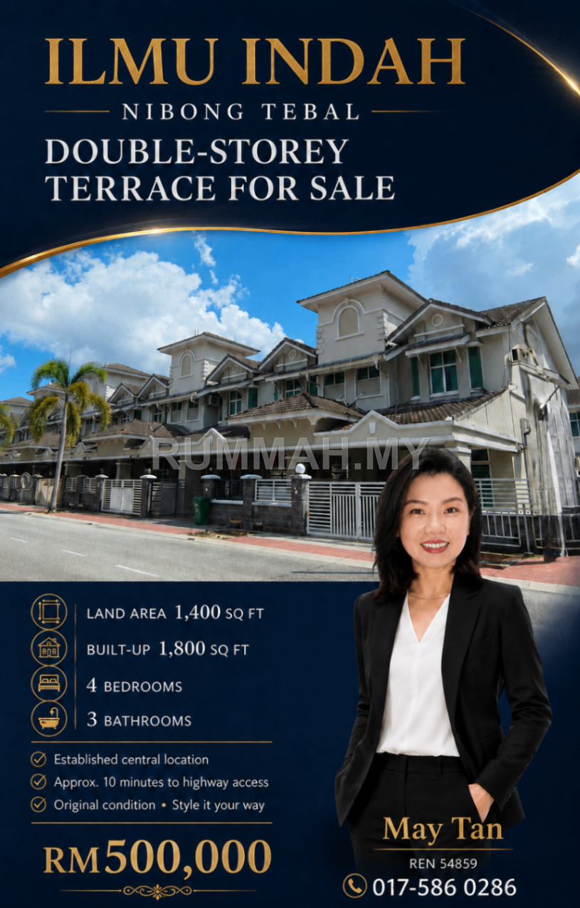 2-Storey Terrace for Sale @ Taman Ilmu Indah, Nibong Tebal | Freehold